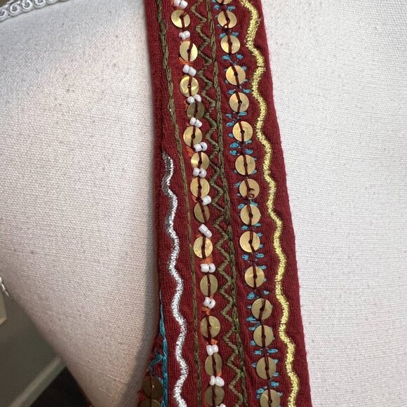 Boston Proper Rust Embroidered Sequined Racerback Tank Top, Size XS - Picture 3 of 13